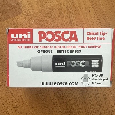 Paquete de 6 marcadores de pintura UNI POSCA PC-8K punta de cincel a base de agua verde 8 mm Foto 1 de 4