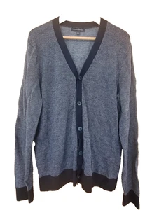 Cardigan Banana Republic maglione lusso misto bottoni davanti nero grigio taglia L large - Foto 1 di 16