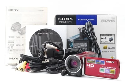 [ MINT in Box ] Sony HDR-CX170 Red HandyCam HD Digital Video Camera from Japan - Image 1 of 4
