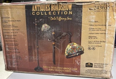 Dale Tiffany Stained Glass Luxury Standing Reading Light Topaz Baroque Series - Image 1 of 4