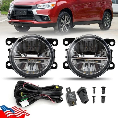 Front Fog Light Lamp w/ Wiring Switch Kit For Mitsubishi Outlander RVR ASX Sport - Image 1 of 4