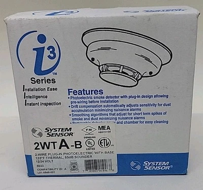Sistema Sensor 2WTA-B 2WTAB i3 Serie 2 hilos Detector de humo fotoeléctrico Nuevo Foto 1 de 2