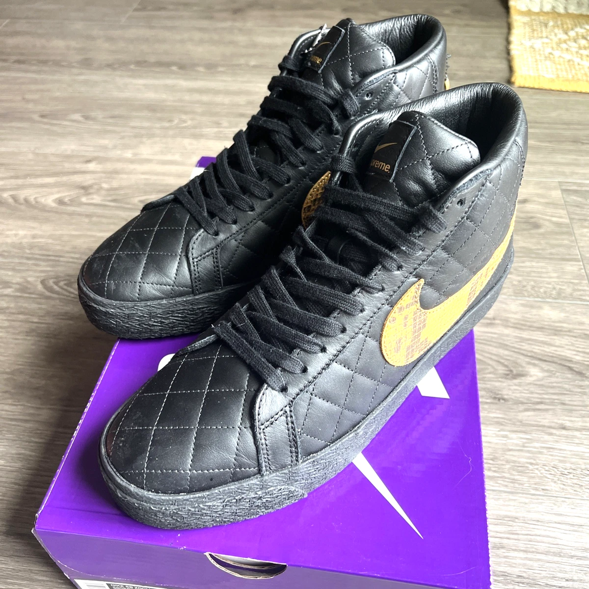 Nike Supreme x Zoom Blazer QS SB Mid Black Snakeskin | eBay