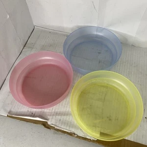 Tupperware 2415B Cereal/Salad Bowls: Pink, Yellow, Blue NO LIDS - Picture 1 of 6