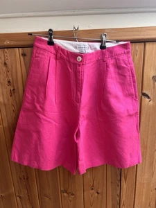 Tommy Hilfiger Pink Pleated Linen Shorts Linen Uk Size 8 - Picture 1 of 5