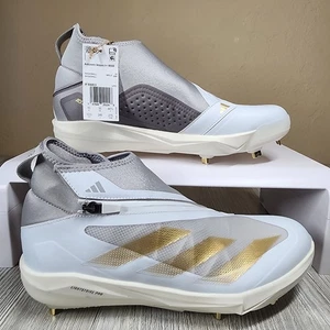 Adidas Adizero Impact + Metall Baseball Stollen grau/gold Herren Größe 10,5 neu IF8483 - Bild 1 von 7