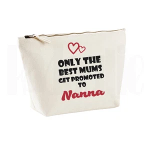 Personalised 'Best Mums Get Promoted' Make Up Case Bag- GIFT FOR MUM, GRANDMA - Picture 1 of 1