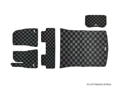 PHASE 2 5PCS RACE FLOOR CARPET MATS FOR 17-UP TESLA MODEL 3 - DARK GREY Foto 1 de 4