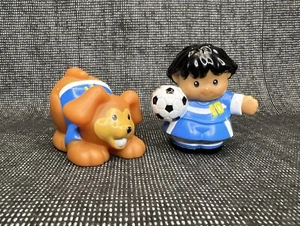 Fisher Price Little People Soccer Player #10 and Dog #11 - Picture 1 of 8