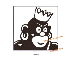 Ex-libris TINTIN au CONGO personnages le roi noir Africain chef affiche offset - Imagen 1 de 1