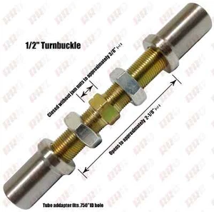 1/2 Adjustable Turnbuckle, Rod End, Heim Joints, Bungs Fits 3/4" ID hole lg H - Picture 1 of 2