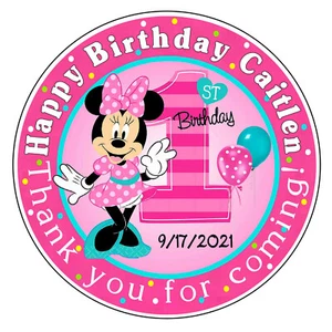 PEGATINAS MINNIE MOUSE FUN TO BE ONE PRIMER CUMPLEAÑOS FIESTA FAVORES PARA FAVORES - Imagen 1 de 1