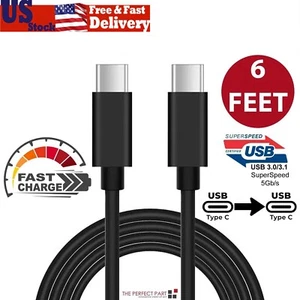 2M USB-C to USB-C Cable Fast Charge Type C Charging Cord Charger Cable For Phone - Picture 1 of 12