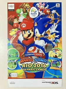 Nintendo 3DS Sign Mario & Sonic at the Rio 2016 Olympic Games Store display sign - Picture 1 of 12