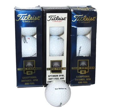 全新 Titleist Tour Distance 90 + HP2 Tour - 9 高尔夫球 + 1 奖金球 — 第 1/2 张图片