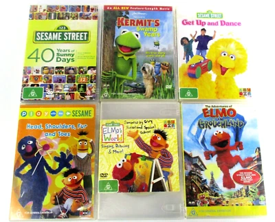 Sesame Street Bundle 6x DVDs G PAL R4 Titles in Description 2003-2012 Tested - Image 1 of 4