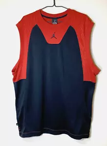 Nike Jumpman Sportshirt Herren XL ärmellos rot schwarz schwer Vintage 23 - Bild 1 von 13