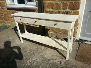 H80 W100 D22cm BESPOKE CONSOLE HALL TABLE 3 DRAWER CHUNKY UNTREATED