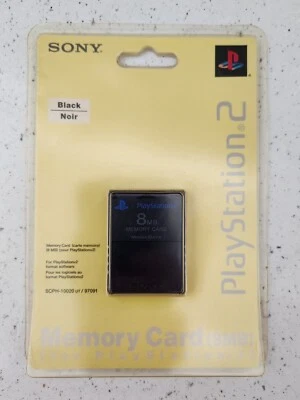 NEW ORIGINAL Sony SCPH10020 External Attachment Black MEMORY CARD PLAYSTATION 2 - Image 1 of 2