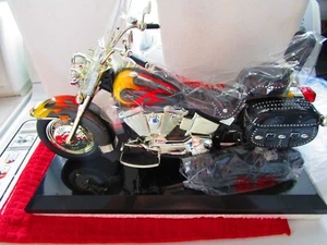BRAND NEW HARLEY DAVIDSON MOTORCYCLE TELEPHONE YELLOW & RED FLAMES 16" LONG - Picture 1 of 9