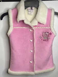 Hello Kitty Pink Girls Vest Sanrio Hello Kitty Vest Size Medium cute button - Picture 1 of 14