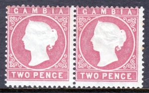 GAMBIA — SCOTT 7 (SG 13B) — 1880 2d QV ROSA — PAR MH — SCV $90 - Imagen 1 de 2