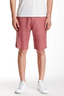 Pantalón Corto Toscano Mini Check Lino Palisandro 38 Nuevo con Etiquetas $85 Foto 1 de 3