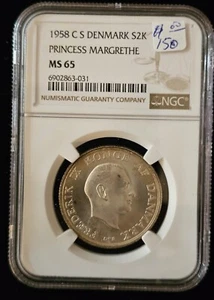 1958  CS Denmark 2K Princess Margrethe NGC MS 65 - Picture 1 of 2