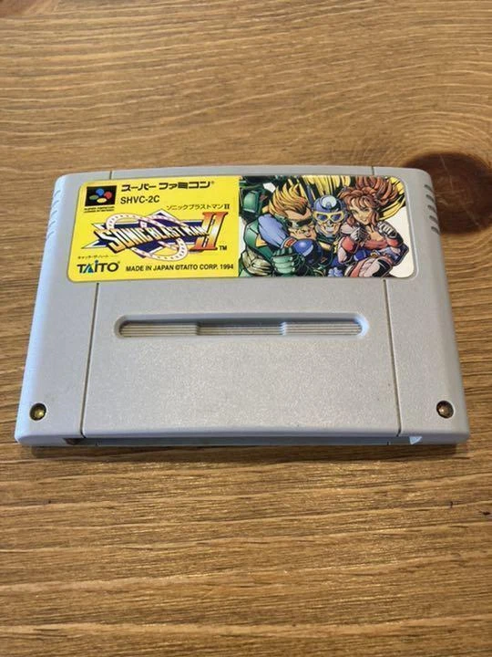 Nintendo Super Famicon Software Sonic Blast Man 2 Retro Hero Geme 1994 TAITO Foto 1 de 1
