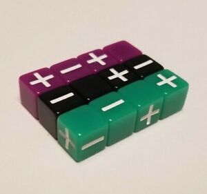10mm Purple & Green & Black Fate Fudge Dice / 12 Very Small Dice
