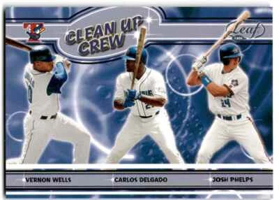 2004 Leaf Clean Up Crew Vernon Wells/Carlos Delgado/Josh Phelps Toronto Blue — 第 1/2 张图片