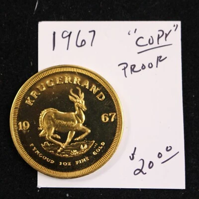 1967 年克鲁格朗精制反向复制样品奖章不含黄金 — 第 1/2 张图片