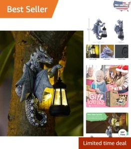 Charming Solar Dragon Statue with Lantern - Perfect Garden Gift for All Seasons - Picture 1 of 9