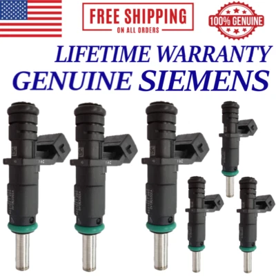 New Genuine Siemens 6pcs Fuel Injectors For 2006 BMW 325i 3.0L I6 - Image 1 of 2
