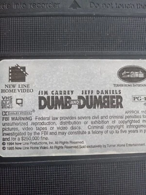Dumb and Dumber VHS Jim Carrey Jeff Daniels Pre-owned No Case - Image 1 of 3