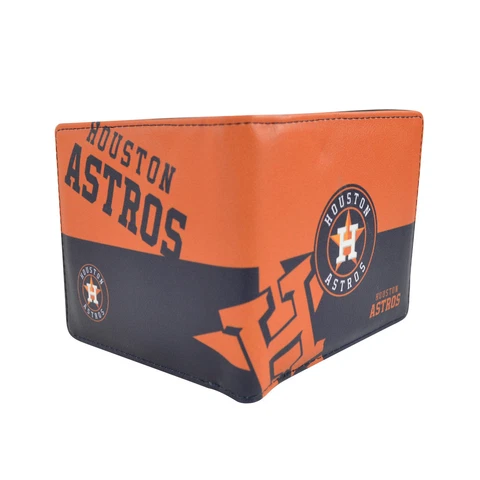 NWT MLB Houston Astros Men Women Synthetic Leather Bi-Fold Wallet Cover