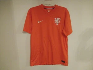 Nike KNVB Netherlands Dri-Fit Maglia Calcio Uomo M Arancione Bianco 2014-2015 Home - Foto 1 di 5