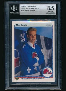 1990-91 Upper Deck 91-92 Hologram Back rookie #365 Mats Sundin rc BGS 8.5 - Picture 1 of 2