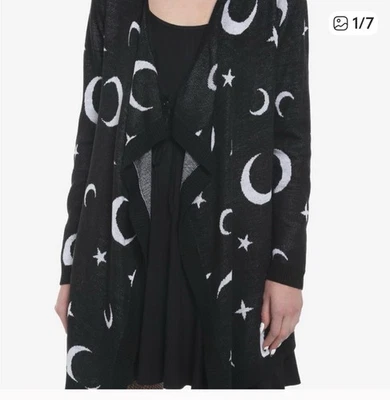 Cárdigan Hot Topic Cosmic Aura Luna y Estrellas Frente Abierto XL NUEVO CON ETIQUETAS Foto 1 de 4