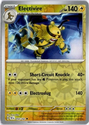 Electivire Uncommon SV05: Temporal Forces 054/162 NM - Image 1 of 2