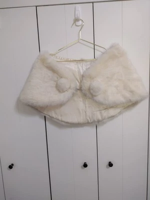 Estola de piel de conejo blanca de colección forrada cierre de gancho envoltura para el hombro talla única de colección Foto 1 de 4