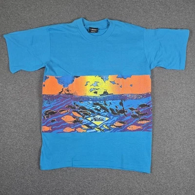 Camisa Hobie De Colección Para Hombres M Azul Envolvente Alrededor Peces Oceánicos  Foto 1 de 4