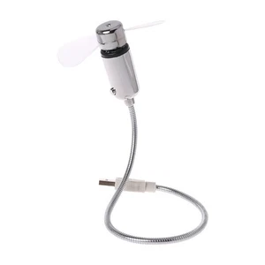 Flexible Gooseneck USB LED Clock Fan with Real for Time Display For Notebook PC - Afbeelding 1 van 8