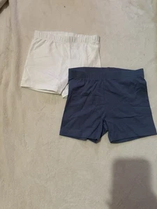 Jumping Beanls Toddler Girls Pull On Shorts 2 Pack Blue & White Sz 4t - Picture 1 of 6