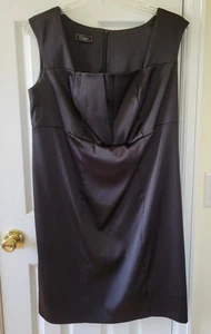 Collection Dressbarn Dress Size 18W ? Black Sleeveless Pleated Front Square Neck - Picture 1 of 9