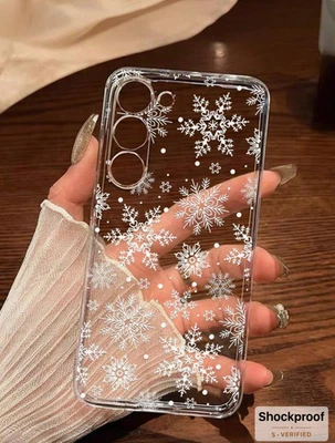 1PC Christmas & Winter Snowflake Shaped Soft Phone Case for iPhone 17 Pro - Image 1 of 4