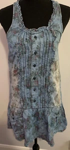 Women's Size 8 Blue Sleeveless Denim Dress 100% Cotton - Picture 1 of 5