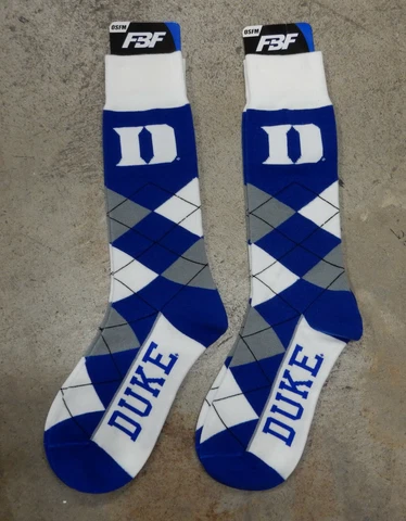2 Pack NCAA Duke Blue Devils Argyle Lineup Dress Crew Team Colors Fan Gift OSFM Cover
