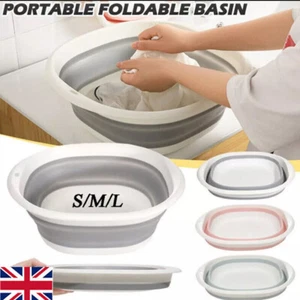 Foldable Multipurpose Basin Collapsible Washing Up Bowl Camping Sink Travel UK - Picture 1 of 11