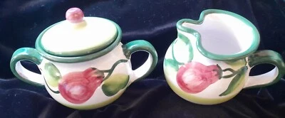 Juego de azúcar y crema Solimene Vietri ciruela tomate hecho en Italia casa de campo Foto 1 de 4